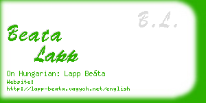 beata lapp business card